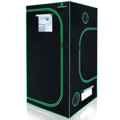 GA Growzelt 100x100x200 cm - Mylar Pflanzenzelt Schwarz