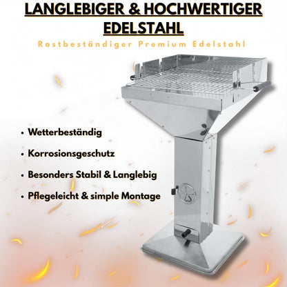 ACTIVA Holzkohlegrill Erfurt mit höhenverstellbarem Grillrost