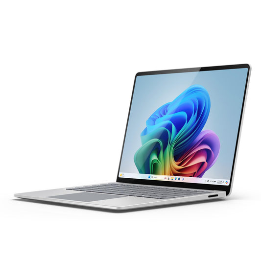 Microsoft Surface Laptop 7 Copilot+ 13.8" Touch Platin, ein Platin-Laptop mit Touchscreen. Zur Nutzung für Produktivität und KI-Anwendungen.