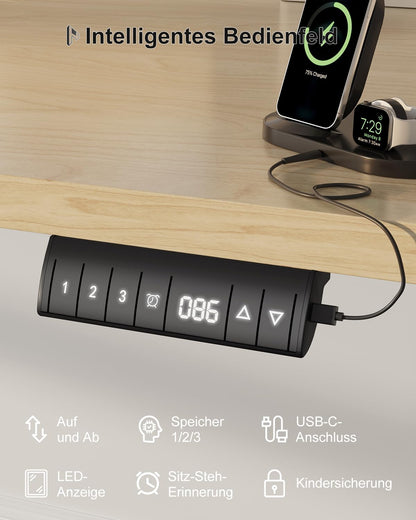 Homall Höhenverstellbarer Schreibtisch Elektrisch 140x70 cm