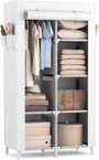 Vicye Stoffschrank mit Kleiderstange, 6 Ablagen, 84 x 42 x 162 cm, Vliesüberzug mit Reissverschluss und Seitentaschen