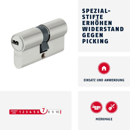 ABUS D6XNP Doppelzylinder 45/50 mm – Not+Gefahrenfunktion