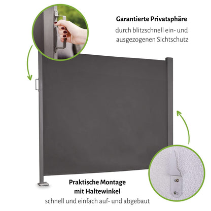 empasa Seitenmarkise Slim Sichtschutz Sonnenschutz anthrazit 160x300