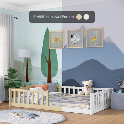 Bellabino Vere Montessori Bodenbett 120x200 cm – Weiss