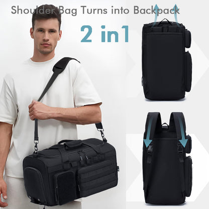 BAGZY Taktische Reisetasche 40L Sporttasche mit Rucksackfunktion