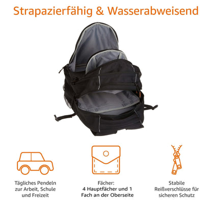 Amazon Basics Laptop-Rucksack für 17-Zoll Laptops - Schwarz
