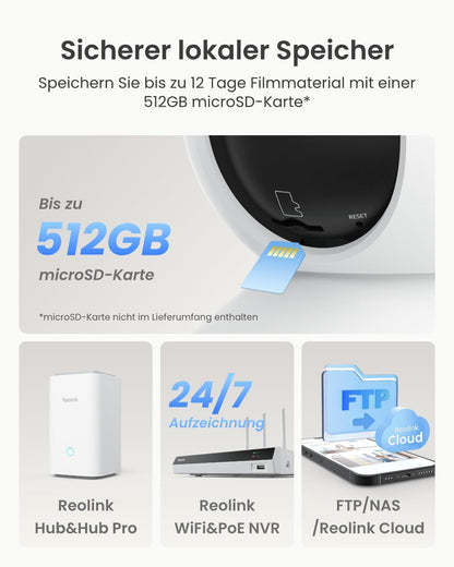 Reolink E1 Zoom 4K PTZ WLAN Überwachungskamera Innen