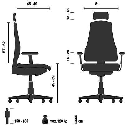 hjh OFFICE ERGOHUMAN Slim Ultra G GEN2 Bürostuhl – Grau