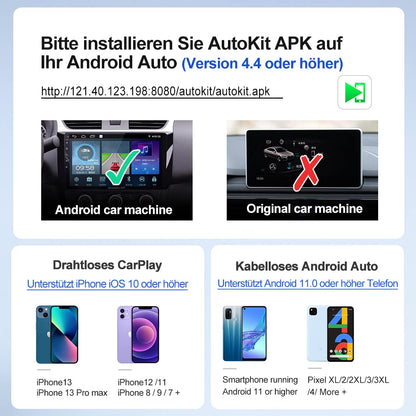 Carlinkit CCPA Adapter für Wireless CarPlay und Android Auto