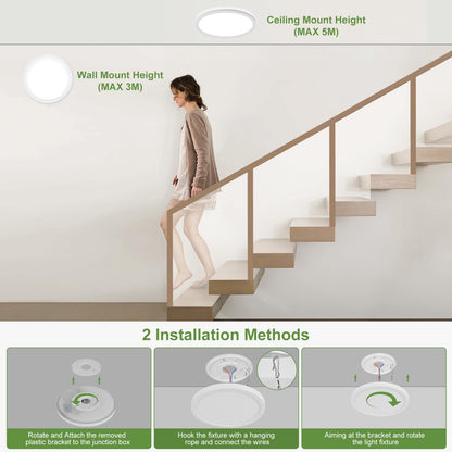 LEZOE LED Deckenleuchte mit Bewegungsmelder, dimmbar, 24W, IP54