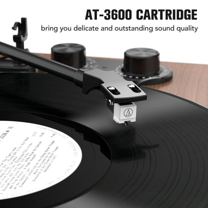 Udreamer Plattenspieler Hi-Fi mit Vorverstärker & Lautsprechern - Braun