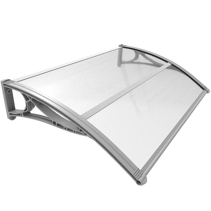 VOUNOT Vordach Haustür 120 x 80 cm aus Aluminium und Polycarbonat zum Schutz des Eingangs vor Regen