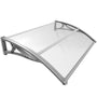 VOUNOT Vordach Haustür 120 x 80 cm aus Aluminium und Polycarbonat zum Schutz des Eingangs vor Regen