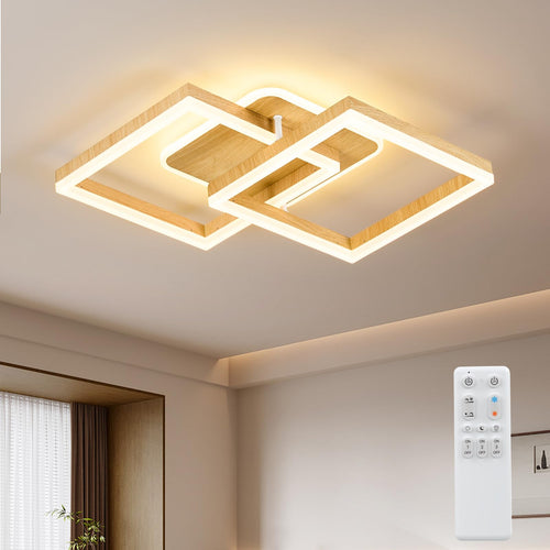 ANTENLICHT LED Deckenlampe Modern Geometrisch - Holzoptik Dimmbar