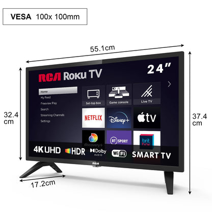 RCA RK24HF1 Smart TV Fernseher 24 Zoll - HD Ready Roku WiFi
