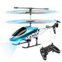 VATOS YD-927 RC Helikopter ferngesteuert 3-Kanal 2.4 GHz mit LED, blaue LED-Lichter, kompaktes Indoor-Flugspielzeug