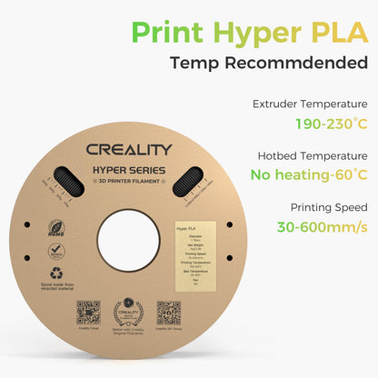 Creality Hyper PLA Filament Schwarz 1kg 1.75mm High-Speed-3D-Druck
