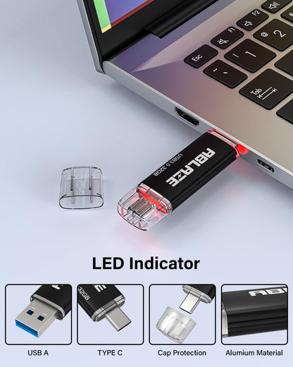 ABLAZE USB-C Stick 32 GB 5er-Pack, 2-in-1 USB 3.0 OTG Speicherstick