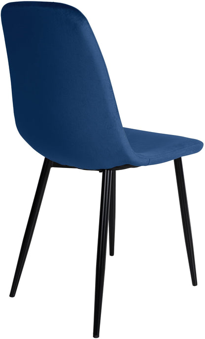 CLP Napier Esszimmerstühle 4er Set Samt blau Metallgestell