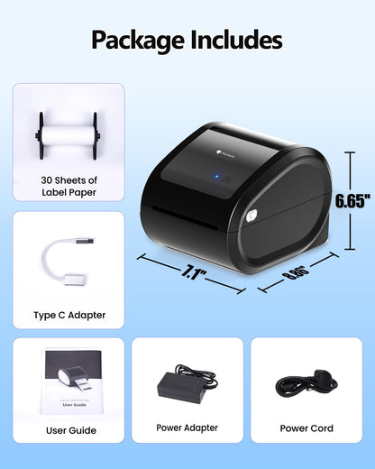Phomemo D520BT Bluetooth Etikettendrucker 4x6 – Schwarz