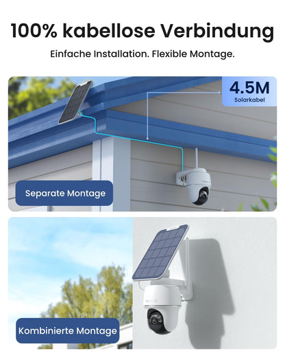Reolink Argus PT Ultra 4K Solar Überwachungskamera Set mit Home Hub
