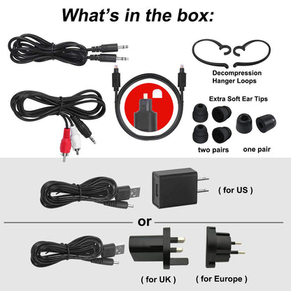 SIMOLIO SM-823D Pro kabelloser Funkkopfhörer für TV mit Ladestation