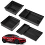 VIHIMAI Mittelkonsole Organizer Set 4-teilig, Tesla Model Y Juniper – schwarze ABS-Ablagen mit Silikonmatte