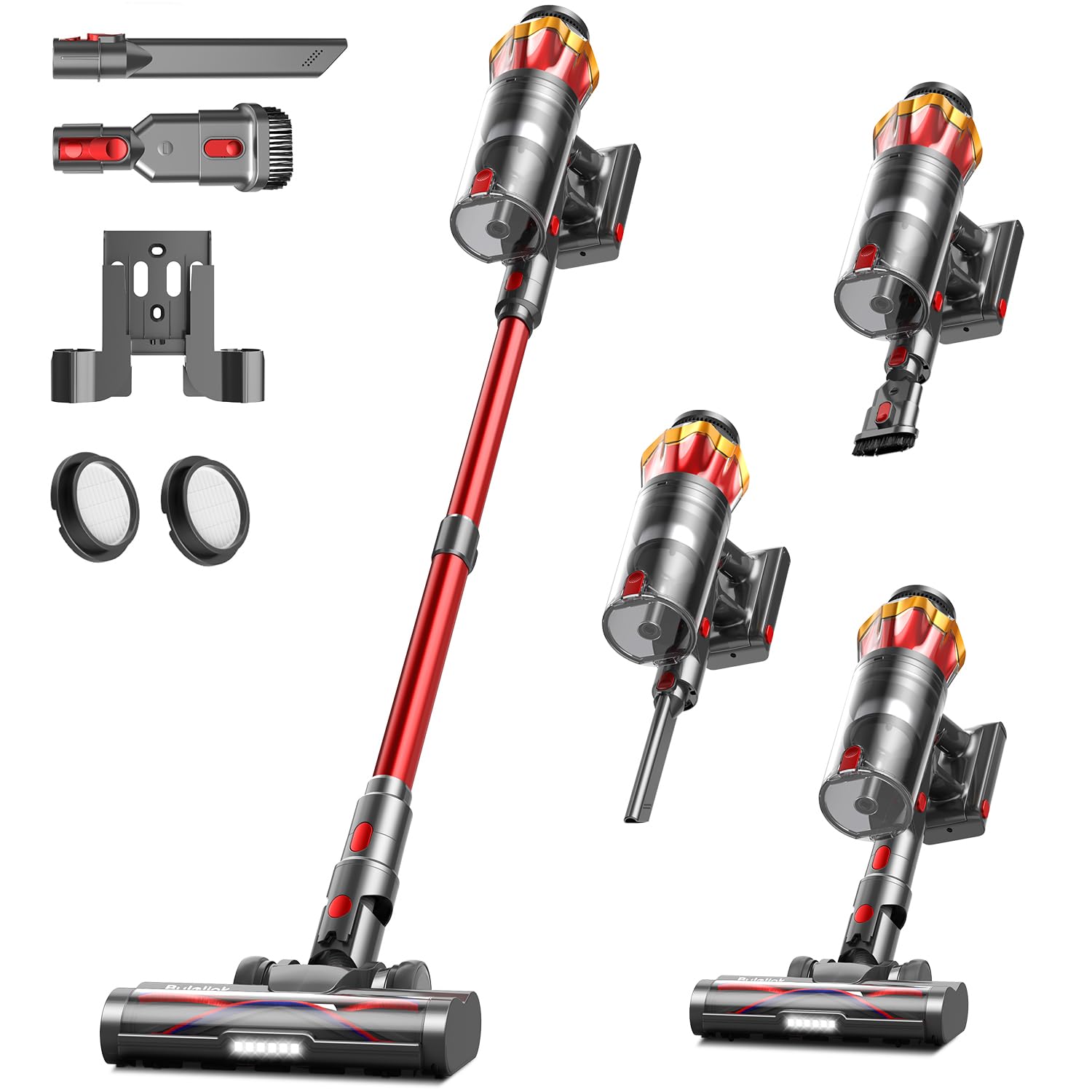 Bulelink G10-R Akku-Staubsauger kabellos 550 W mit LED-Display, selbststehend, mit Wandladestation
