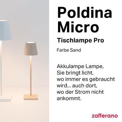 Zafferano Poldina Micro Kabellose Tischlampe - Sand