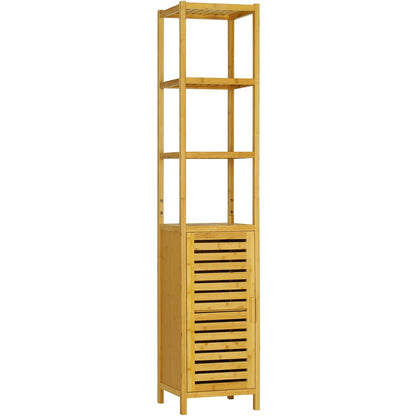 VIAGDO Badezimmer Hochschrank Bambus – 3 Fächer & Schrank