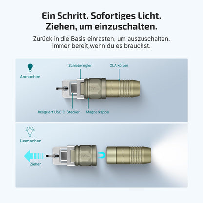 OLIGHT iUltra EDC-Taschenlampe Schlüsselanhänger 80 Lumen olivgrün