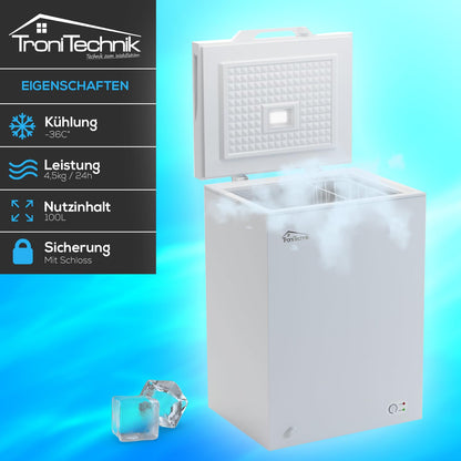 Tronitechnik BORGAR PRO 2in1 Gefriertruhe Kühltruhe 110L Weiss