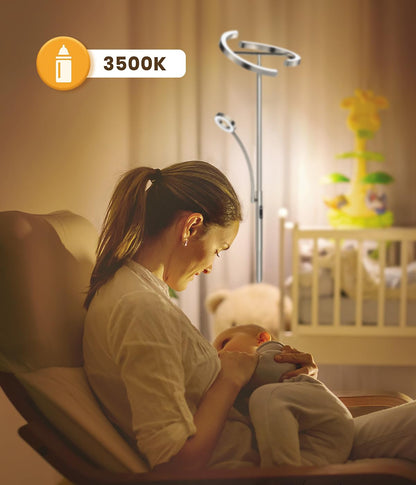 ANTENLICHT LED Deckenfluter Dimmbar - Silber, Leselampe