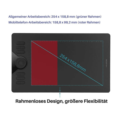 HUION HS610 Grafiktablett – Arbeitsfläche 25.4 x 15.8 cm