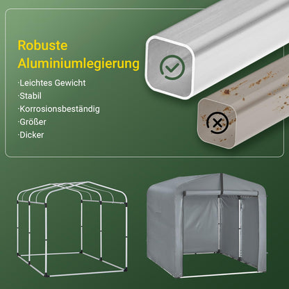 SoBuy Fahrradgarage KLS11-L-DG wetterfest für 2-4 Fahrräder grau
