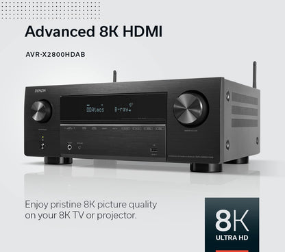 Denon AVR-X2800HDAB 7.2-Kanal AV-Receiver 8K DAB Schwarz