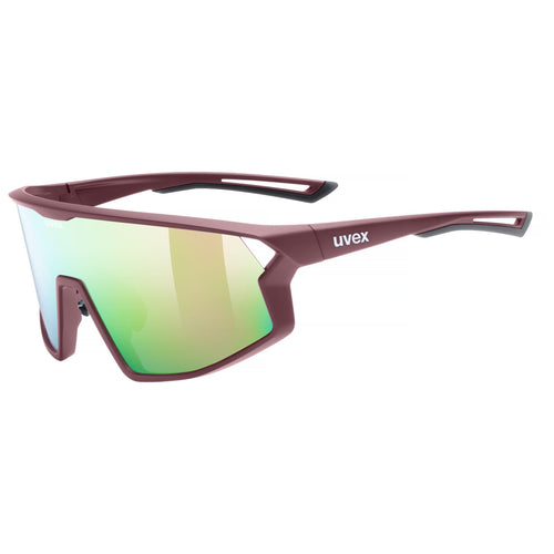 uvex skyryse Sportbrille, burgundy matt/rose mirror, one size mit zylindrischer Spiegelscheibe