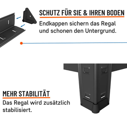 baudim Schwerlastregal BUDGET Steckregal schwarz 180x60x40 cm