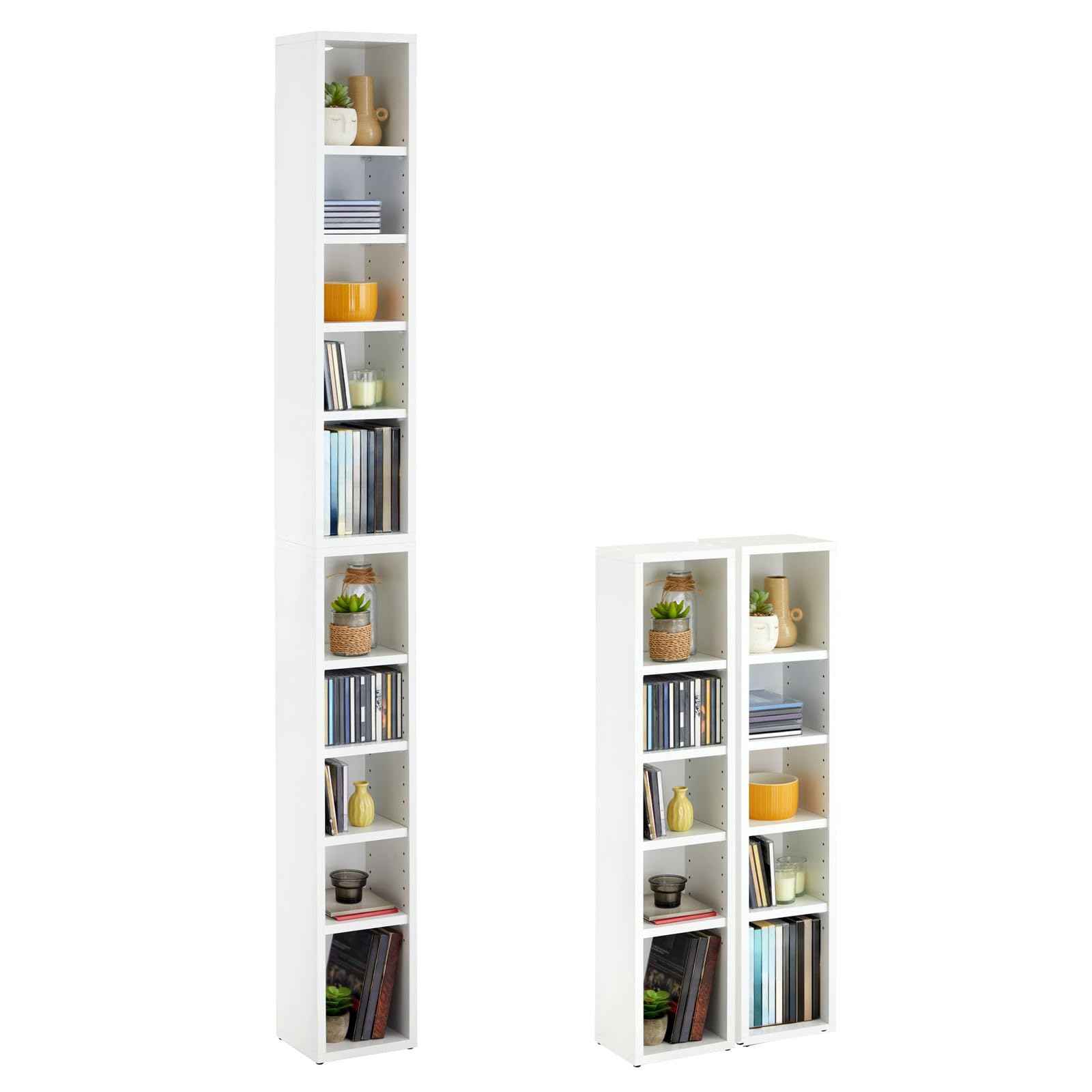 CARO-Möbel CD/DVD-Regal Chart, weiss, 10 Fächer, für bis zu 160 CDs