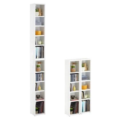 CARO-Möbel CD/DVD-Regal Chart, weiss, 10 Fächer, für bis zu 160 CDs