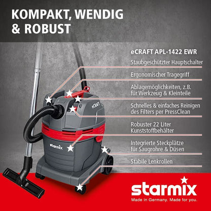 Starmix eCraft PL 1422 EWR Nass-Trockensauger (1400W 22L)