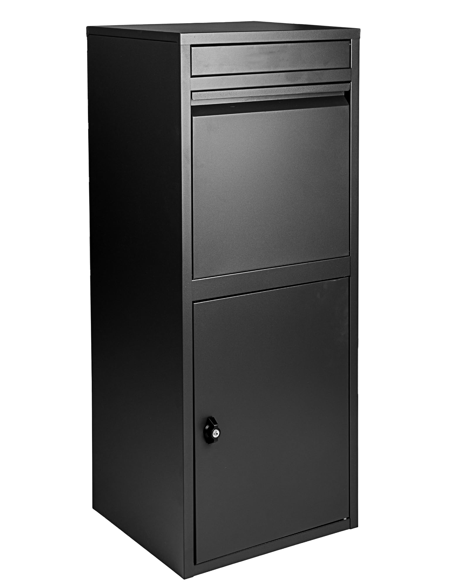 Ondis24 Korona Paketbox, Paketbriefkasten mit Paketsafe, Schwarz aus einbrennlackiertem Metall
