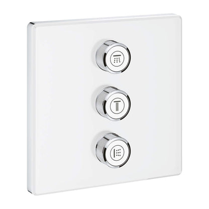 Grohe Grohtherm Smartcontrol 3-fach Unterputzventil - 29158LS0. Helle, rechteckige Platte regelt 3 Wasserverbraucher in Dusche/Wanne.