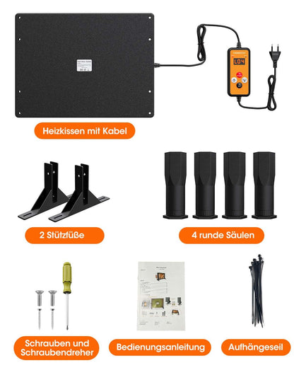 MQUPIN Küken-Wärmeplatte 110W mit Timer, 40x30cm für Hühnerstall