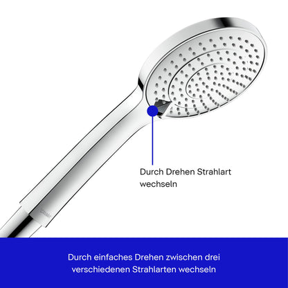 Duravit Duschsystem – Thermostat, wassersparend Chrom/Weiss
