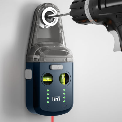 Tyrry DC10 Laser-Wasserwaage 4-in-1 mit Vakuum-Saugnapf, Libellen und Bohrstaubfänger