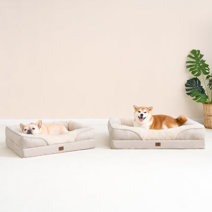 EHEYCIGA Orthopädisches Hundebett Memory Foam - Beige 76x51x16.5cm