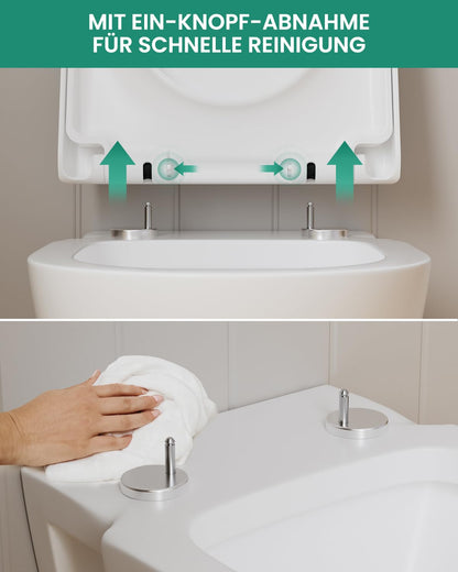 ANYCEE WC Sitz D-Form Absenkautomatik – Duroplast Weiss