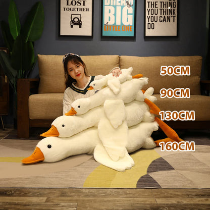 Zinsale Gans Plüschtier Kuscheltier Schlafkissen 160 cm, Bezug abnehmbar und waschbar