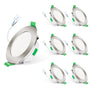 ALUSSO LED Einbaustrahler 230V 7W dimmbar IP65, rund Nickel, 6er Set